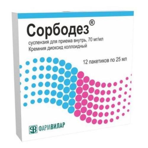 СОРБОДЕЗ сусп. внутр. 70 мг/мл пак. 25 мл №12