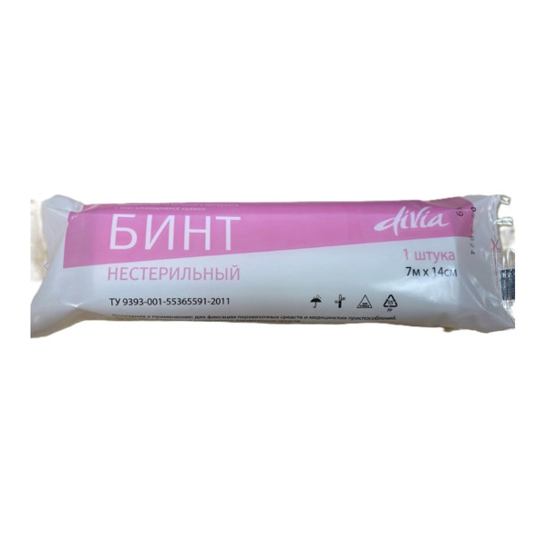 БИНТ НЕСТЕРИЛЬНЫЙ нетканый материал 14см х 7м