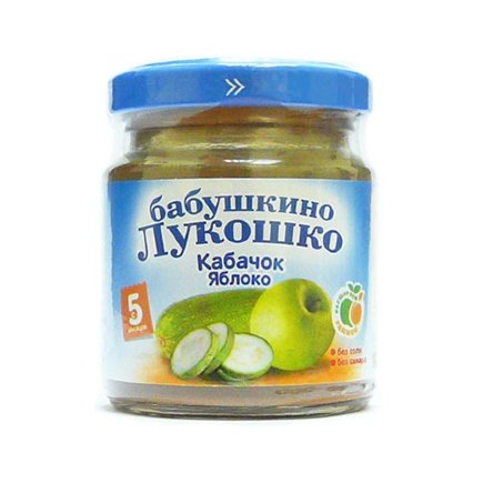 БАБУШКИНО ЛУКОШКО ПЮРЕ ОВОЩНОЕ кабачок-яблоко 100 гр