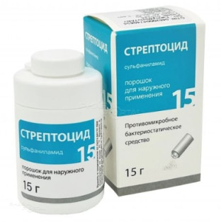 СТРЕПТОЦИД пор. наруж. 15 гр