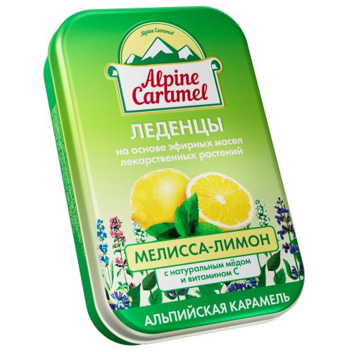 АЛЬПИЙСКАЯ КАРАМЕЛЬ С МЕДОМ И ВИТАМИНОМ С леденцы лимон/мелисса 53 гр