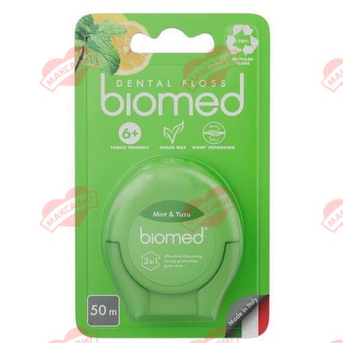 БИОМЕД (BIOMED) ЗУБНАЯ НИТЬ 50 м мята/юдзу