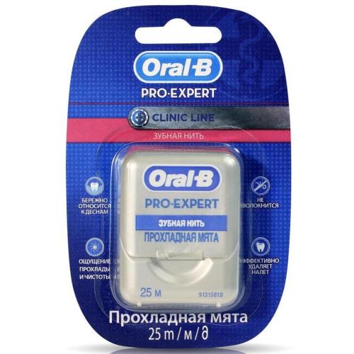 ОРАЛ-БИ (ORAL-B) PRO-EXPERT CLINIC LINE ЗУБНАЯ НИТЬ 25 м прохладная мята