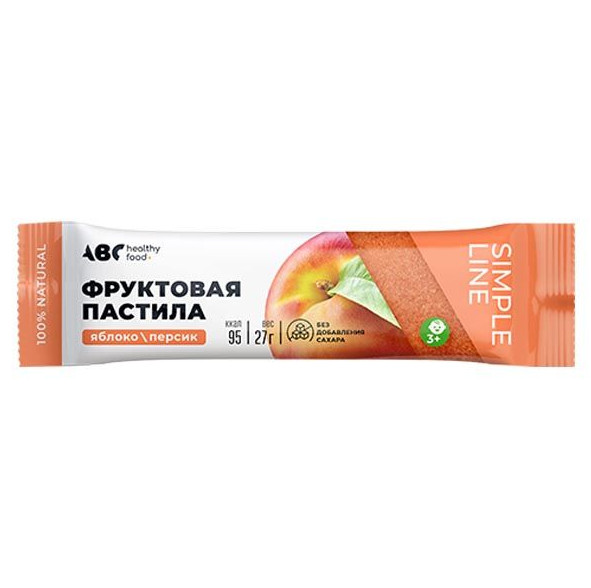 АВС ХЭЛСИ ФУД ПАСТИЛА ФРУКТОВАЯ яблоко/персик 27 гр