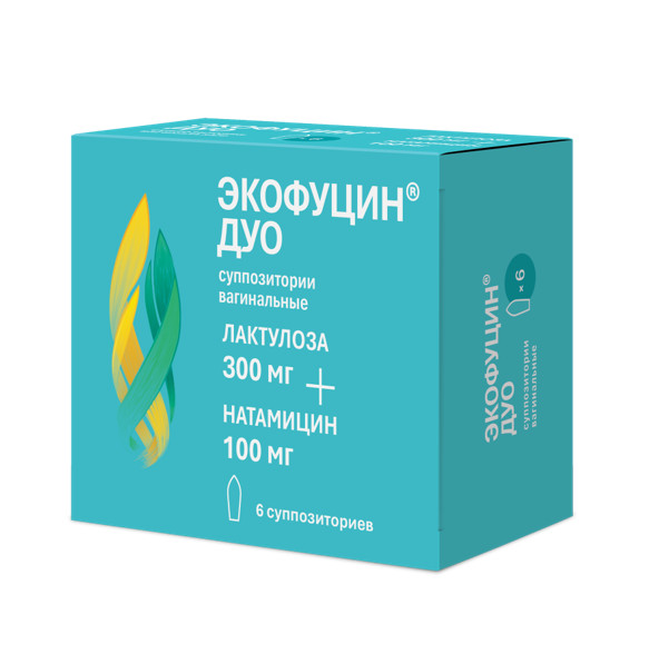 ЭКОФУЦИН ДУО супп. вагин. 300+100 мг №6