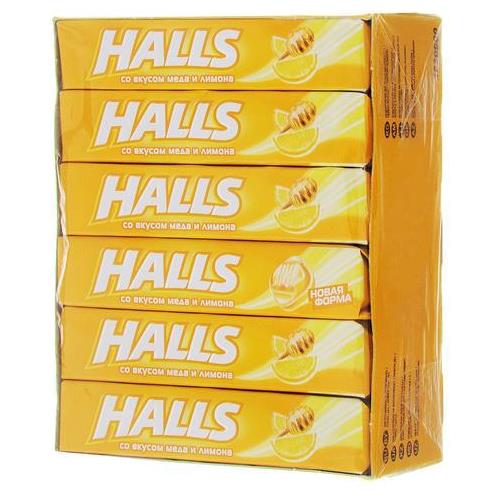 HALLS леденцы мед-лимон №12 блок