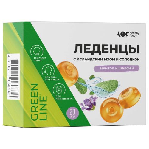 ФИТОЛЕДЕНЦЫ АВС ХЭЛСИ ФУД пастилки шалфей/ментол №20