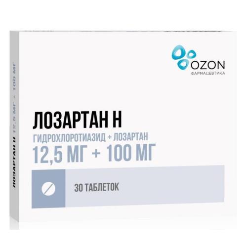 ЛОЗАРТАН Н ОЗОН табл. п/о плен. 12,5+100 мг №30
