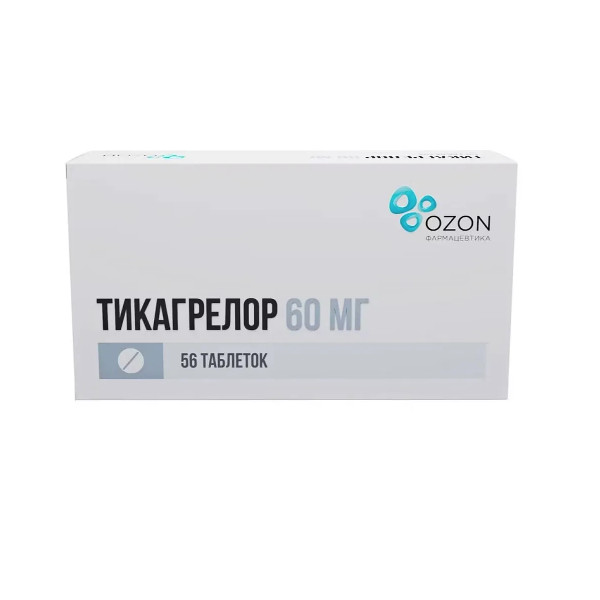 ТИКАГРЕЛОР ОЗОН табл. п/о плен. 60 мг №56