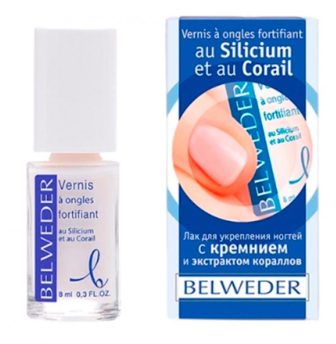 БЕЛЬВЕДЕР ЛАК ДЛЯ НОГТЕЙ 8 мл с кремнием и экстр.кораллов