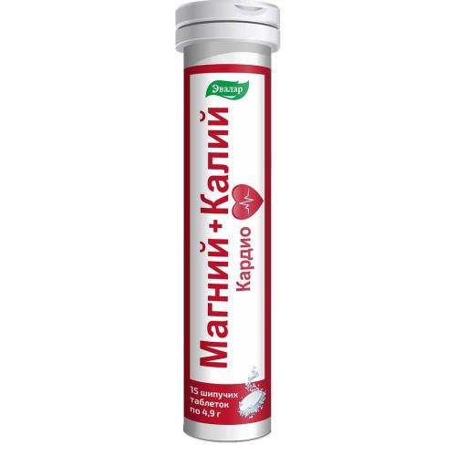 МАГНИЙ+КАЛИЙ КАРДИО ЭВАЛАР табл. растворим. №15