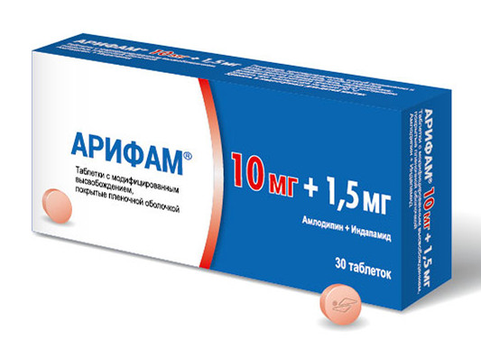 АРИФАМ табл. с модиф. высв. п/о 10+1,5 мг №30