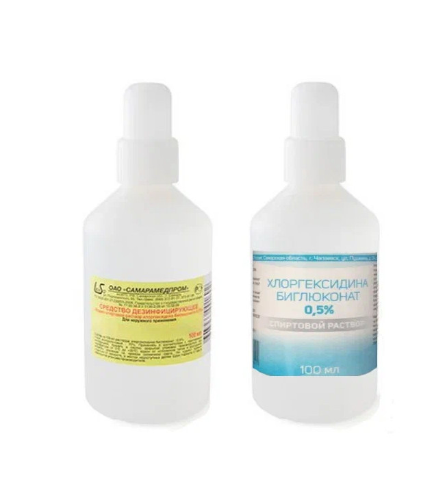 ХЛОРГЕКСИДИНА БИГЛЮКОНАТ раствор антисепт. спиртовой фл. 0,5% 100 мл