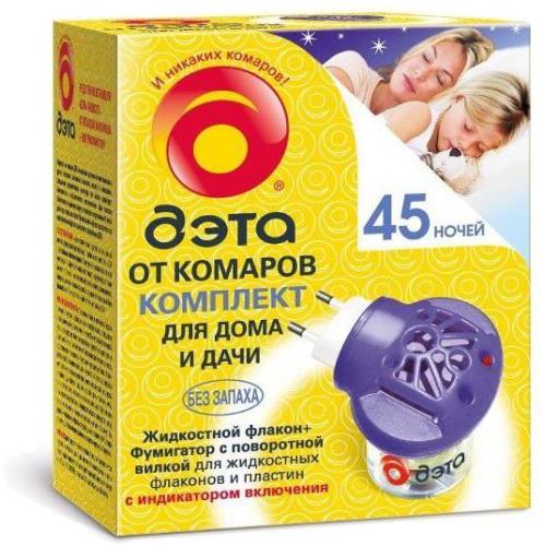 ДЭТА INSECTO НАБОР (фумигатор + жидкость 45 ночей)
