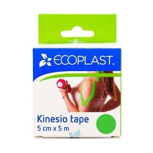 БИНТ КИНЕЗИО-ТЕЙП ЭКОПЛАСТ зеленый 5см х 5м