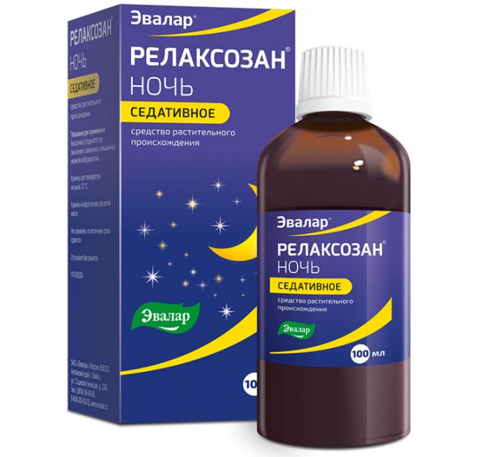 РЕЛАКСОЗАН НОЧЬ ЭВАЛАР экстракт внутр. фл. 100 мл
