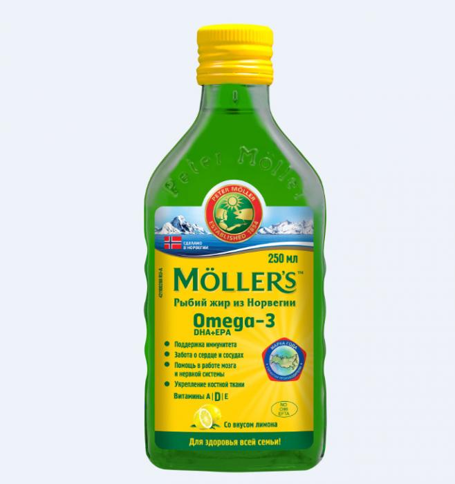 РЫБИЙ ЖИР МЕЛЛЕР р-р внутр. лимон фл. 250 мл