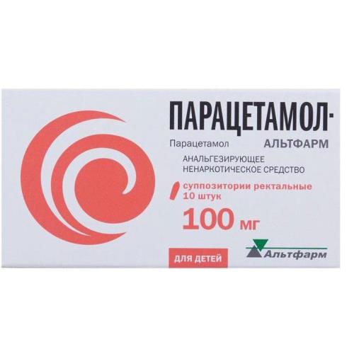 ПАРАЦЕТАМОЛ АЛЬТФАРМ супп. рект. 100 мг №10