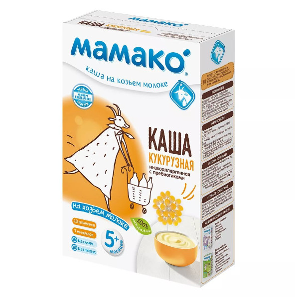МАМАКО КАША НА КОЗЬЕМ МОЛОКЕ кукурузная 200 гр