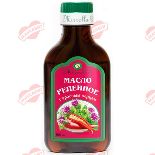 МАСЛО РЕПЕЙНОЕ КРАСНЫЙ ПЕРЕЦ И ЭФИРНЫЕ МАСЛА МИРРОЛЛА 100 мл