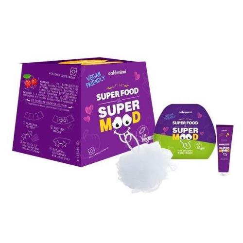 CAFE MIMI НАБОР ПОДАРОЧНЫЙ berry boom (гель д/душа + крем д/рук + мочалка)