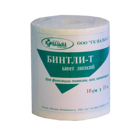 БИНТ ЛИПКИЙ БИНТЛИ Т 10см х 15м