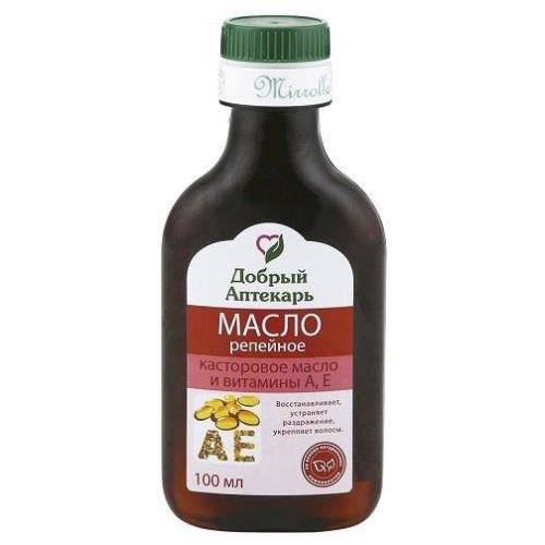 МАСЛО РЕПЕЙНОЕ КАСТОРОВОЕ МАСЛО И ВИТАМИНЫ ДОБРЫЙ АПТЕКАРЬ 100 мл