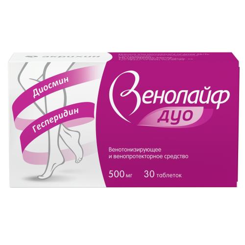 ВЕНОЛАЙФ ДУО табл. п/о 500 мг №30