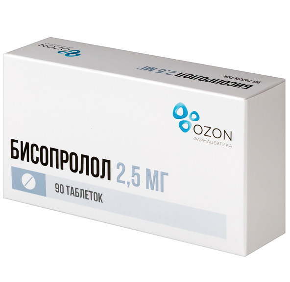 БИСОПРОЛОЛ ОЗОН табл. п/о плен. 2,5 мг №90