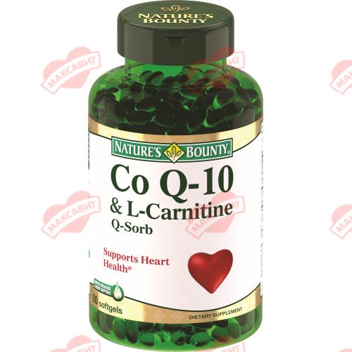 НЭЙЧЕС БАУНТИ (NATURE`S BOUNTY) КОЭНЗИМ Q10 И L-КАРНИТИН капс. №60