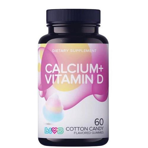 LIVS КАЛЬЦИЙ ПЛЮС ВИТАМИН Д3 пастилки сахарная вата 600 МЕ №60