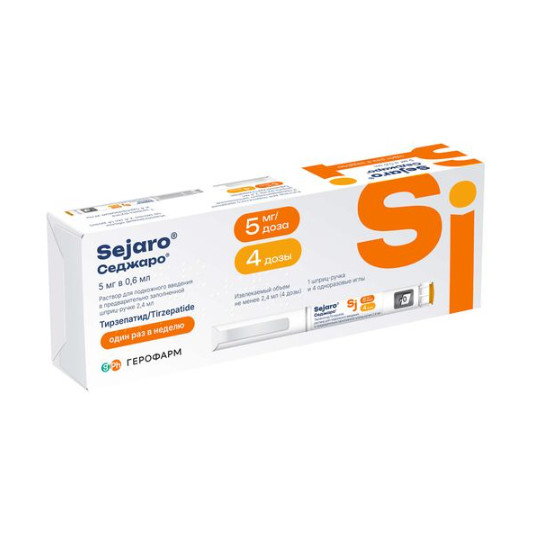 СЕДЖАРО р-р д/инъекц. п/к 5 мг шприц-ручка 2,4 мл №1 + 4 иглы