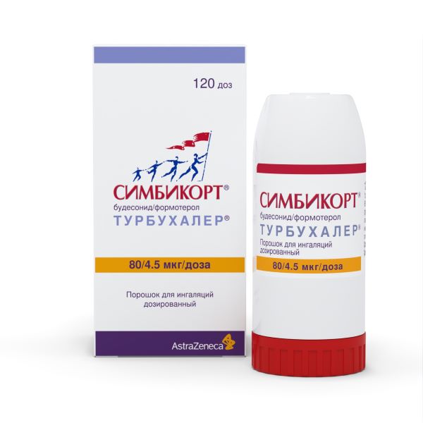 СИМБИКОРТ ТУРБУХАЛЕР пор. д/ингал. 80+4,5 мкг/доза 120 доз
