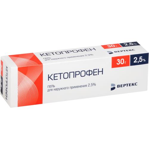 КЕТОПРОФЕН ВЕРТЕ гель 2,5% туба 30 гр