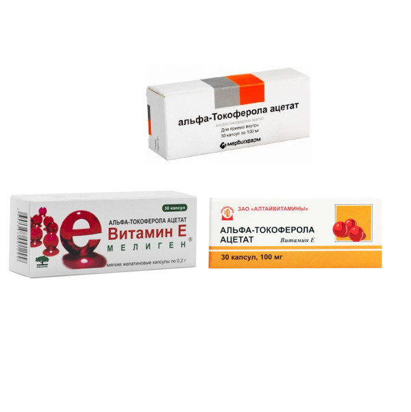 ВИТАМИН Е (ТОКОФЕРОЛА АЦЕТАТ) капс. 100 мг №30
