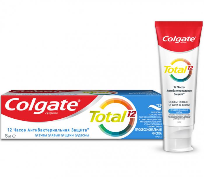 КОЛГЕЙТ ТОТАЛ 12 ЗУБНАЯ ПАСТА 75 мл профессион.чистка