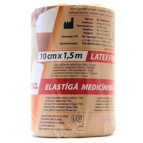 БИНТ ЭЛАСТИЧНЫЙ ВР ЛАУМА 10см х 1,5м