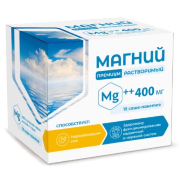 BIOFORTE МАГНИЙ В6 ПРЕМИУМ пор д/приг.р-ра внутрь саше №15