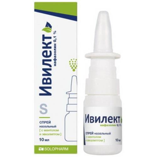ИВИЛЕКТ ментол- эвкалипт спрей назал. 0,1% фл.-доз 10 мл