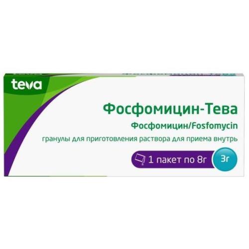 ФОСФОМИЦИН ТЕВА гран. д/приг. р-ра внутрь 3 г пак. №1