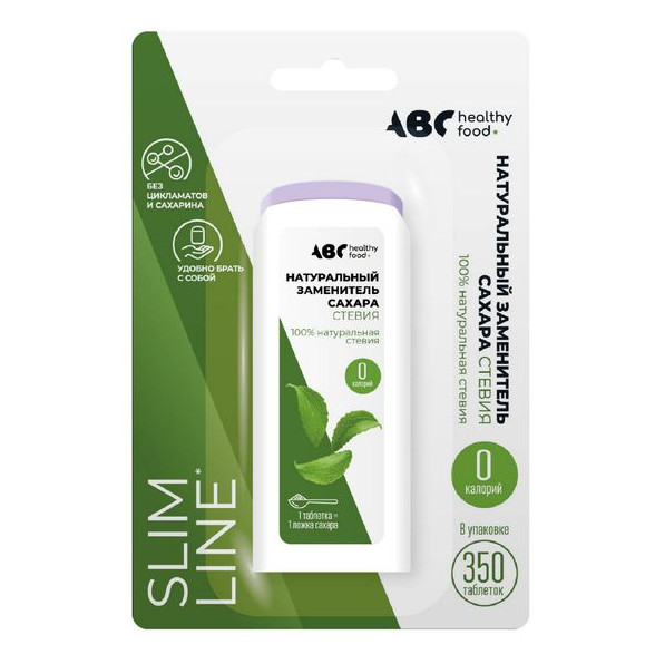 АВС ХЭЛСИ ФУД ЗАМЕНИТЕЛЬ САХАРА ТАБЛЕТКИ стевия №350