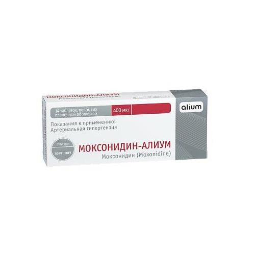 МОКСОНИДИН АЛИУМ табл. п/о плен. 0,4 мг №14