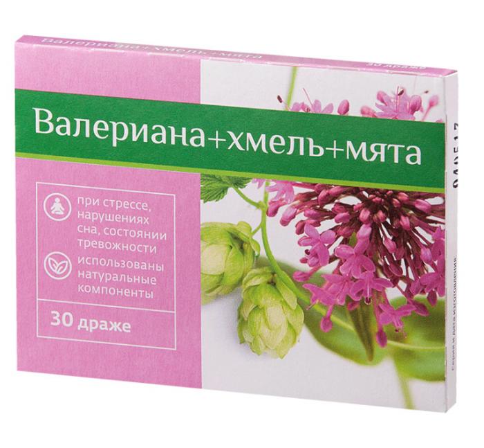 ВЕЧЕРНЕЕ ВАЛЕРИАНА + ХМЕЛЬ + МЯТА БИОКОР драже №30