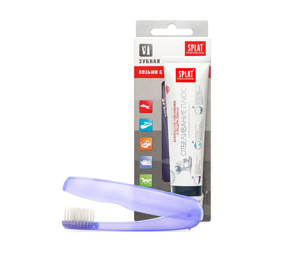 СПЛАТ ОТБЕЛИВАНИЕ НАБОР ЗУБНЫХ ПАСТ дорожный (зубн. паста + зубн. щетка)