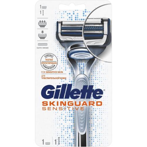 ЖИЛЛЕТТ (GILLETTE) SKINGUARD SENSITIVE СТАНОК 1 кассета