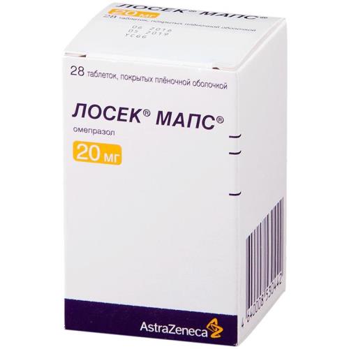 ЛОСЕК МАПС табл. п/о плен. 20 мг №28