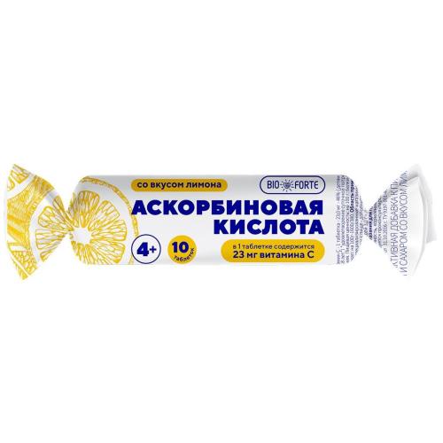 АСКОРБИНКА С ГЛЮКОЗОЙ И САХАРОМ BIOFORTE табл. лимон №10