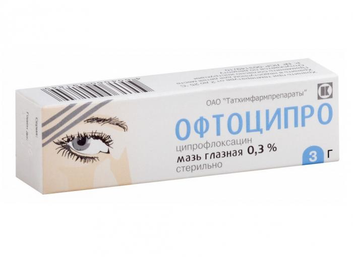 ОФТОЦИПРО мазь глазная 0,3% туба 3 гр