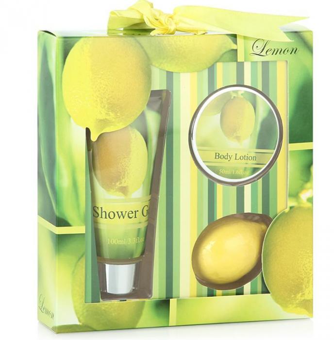 ДЛЯ ДУША И ДУШИ ЛИМОНЫ НАБОР №1 (гель д/душа+лосьон д/тела+скраб)