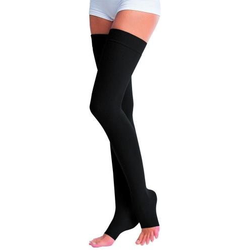 ЧУЛКИ КОМПРЕССИОННЫЕ ДО БЕДРА (ОТКРЫТЫЙ НОСОК) черные 1 класс компр. р.4